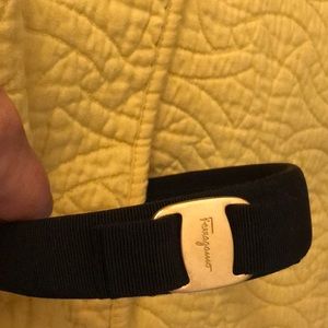 Authentic Salvatore Ferragamo Wide Navy Headband